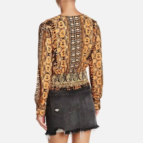Free People Boho Paisley Crop Top Blouse - Picture 6 of 16
